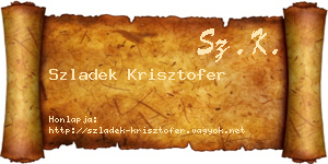 Szladek Krisztofer névjegykártya