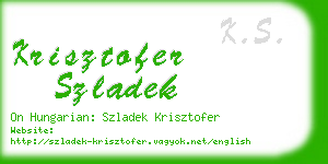 krisztofer szladek business card